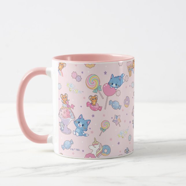 Anime Tom, Jerry och Tuffy Candyland Mönster Mugg (Vänster)