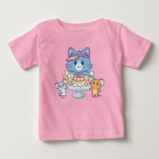 Anime Tom, Jerry och Tuffy Dessert Parlor T Shirt (Framsida)