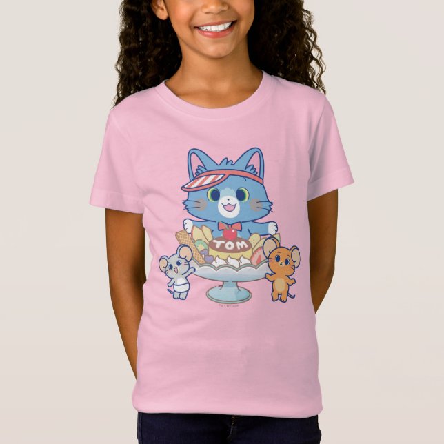 Anime Tom, Jerry och Tuffy Dessert Parlor T Shirt (Framsida)