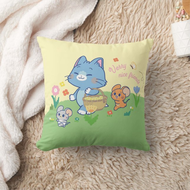 Anime Tom, Jerry och Tuffy Picnic Kudde (Filt)