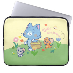 Anime Tom, Jerry och Tuffy Picnic Laptop Fodral