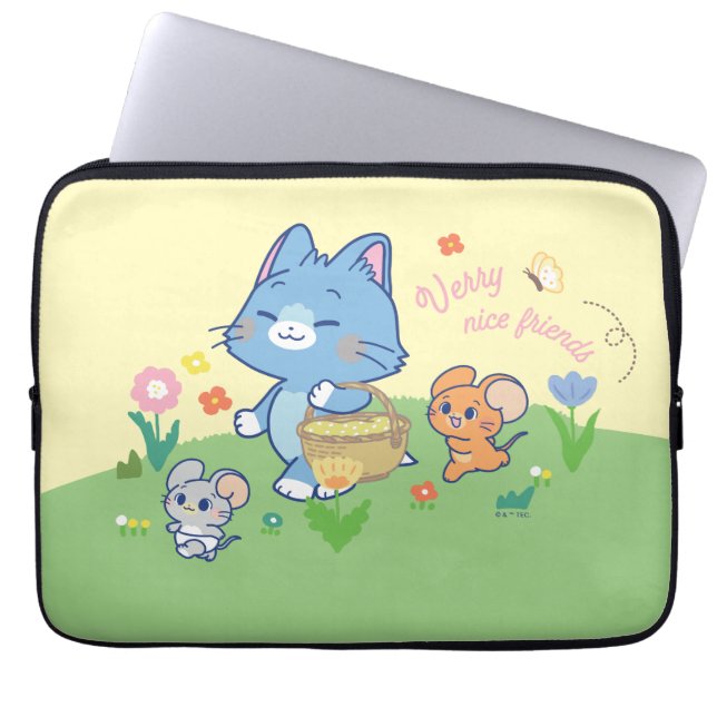 Anime Tom, Jerry och Tuffy Picnic Laptop Fodral (Framsidan)