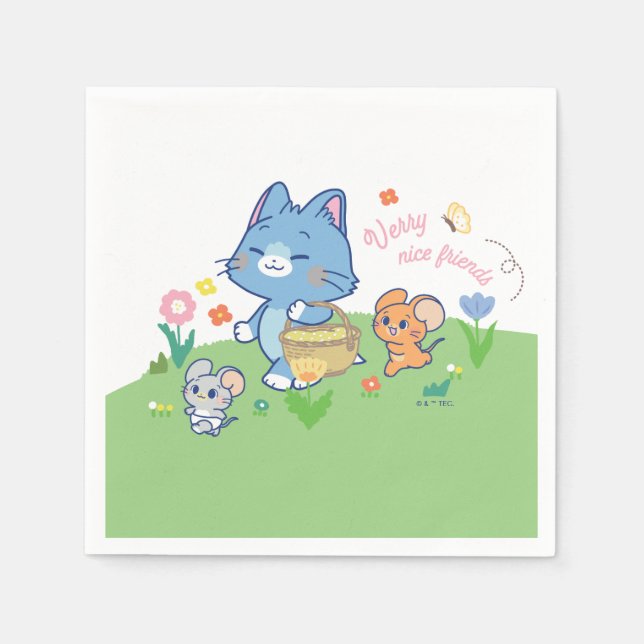 Anime Tom, Jerry och Tuffy Picnic Pappersservett (Framsidan)