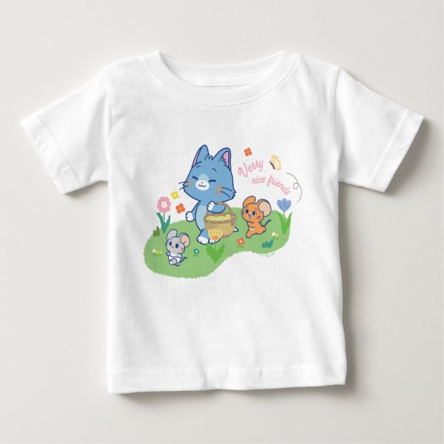 Anime Tom, Jerry och Tuffy Picnic T Shirt (Framsida)