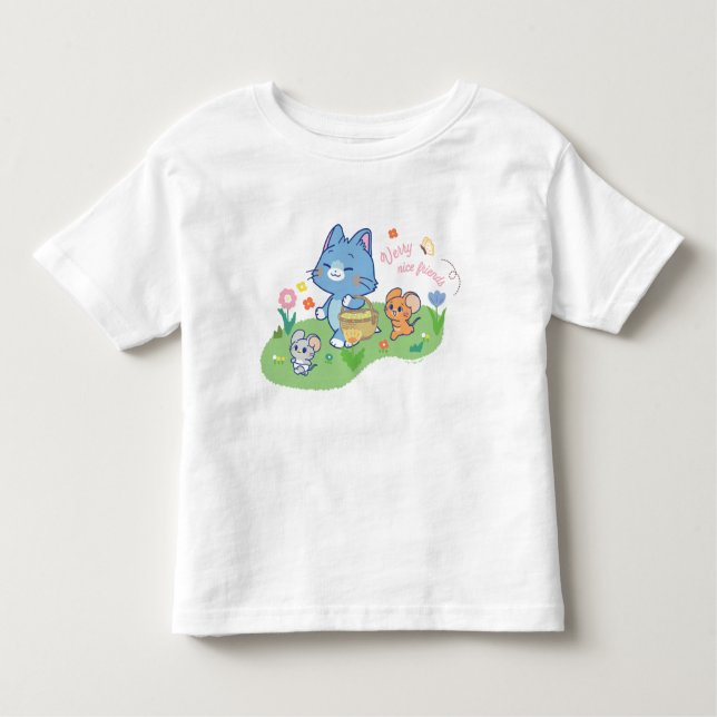 Anime Tom, Jerry och Tuffy Picnic T Shirt (Framsida)