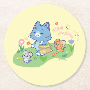 Anime Tom, Jerry och Tuffy Picnic Underlägg Papper Rund