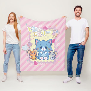 Anime Tom och Jerry Strawberry Roligt Fleecefilt