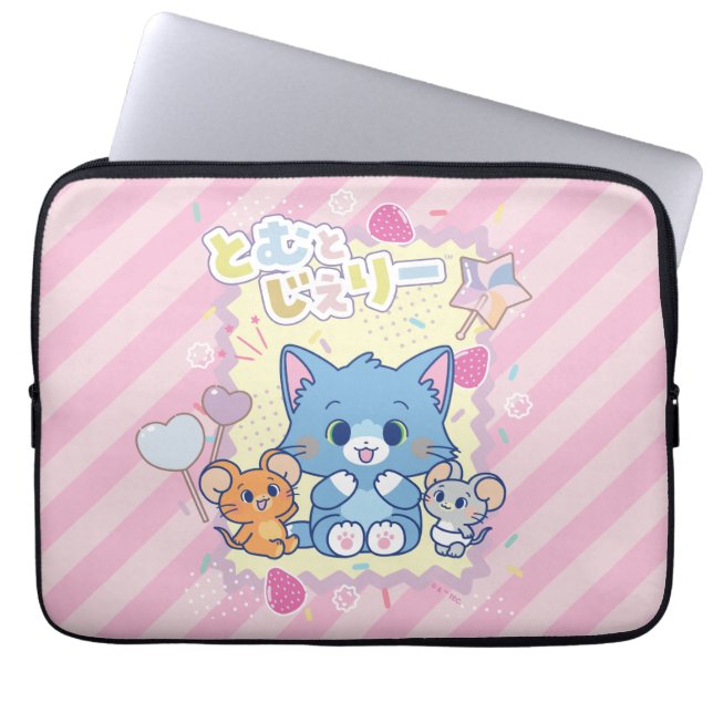 Anime Tom och Jerry Strawberry Roligt Laptop Fodral (Framsidan)