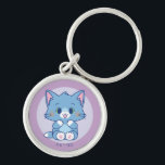 Anime Tom och Jerry - Tom Rund Silverfärgad Nyckelring<br><div class="desc">Den här vibrerande grafiken fångar "Tom", den älskade blå katten från den japanska versionen av "Tom och Jerry", i ett ögonblick av ren glädje. Toms päls är en strålande blå skugga som kompletteras med subtila ljusblå högdagrar som betonar hans muntra uttryck. Hans lysande grönt ögon, rimmade med en antydan om...</div>