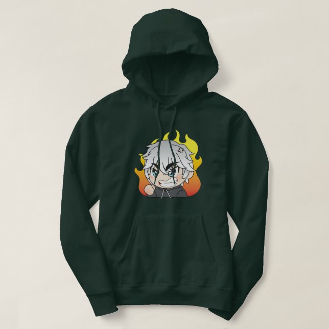 Anime-tröja med huva hoodie (Design framsida)