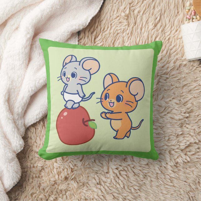 Anime Tuffy och Jerry Apple Rolling Kudde (Filt)