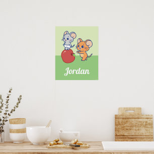 Anime Tuffy och Jerry Apple Rolling Poster