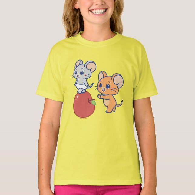 Anime Tuffy och Jerry Apple Rolling T Shirt (Framsida)