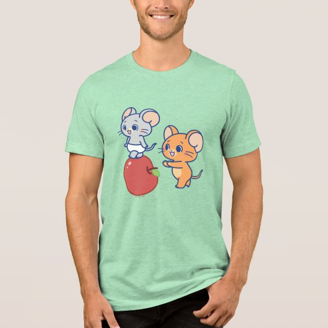 Anime Tuffy och Jerry Apple Rolling T Shirt (Framsida)