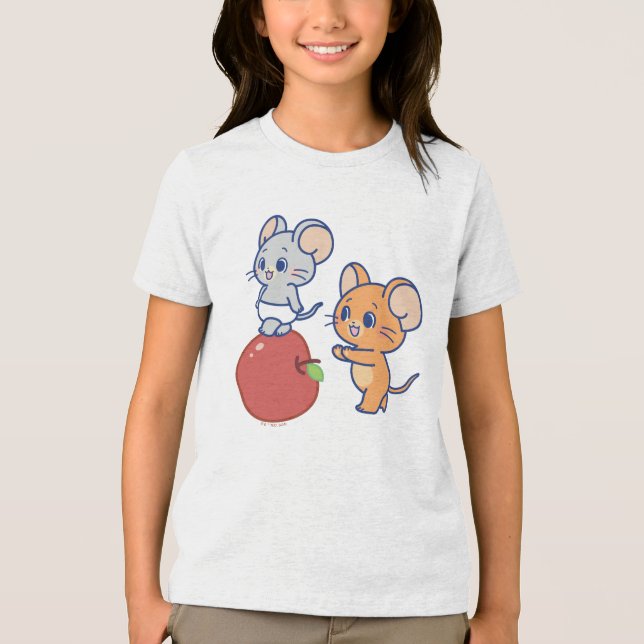 Anime Tuffy och Jerry Apple Rolling T Shirt (Framsida)