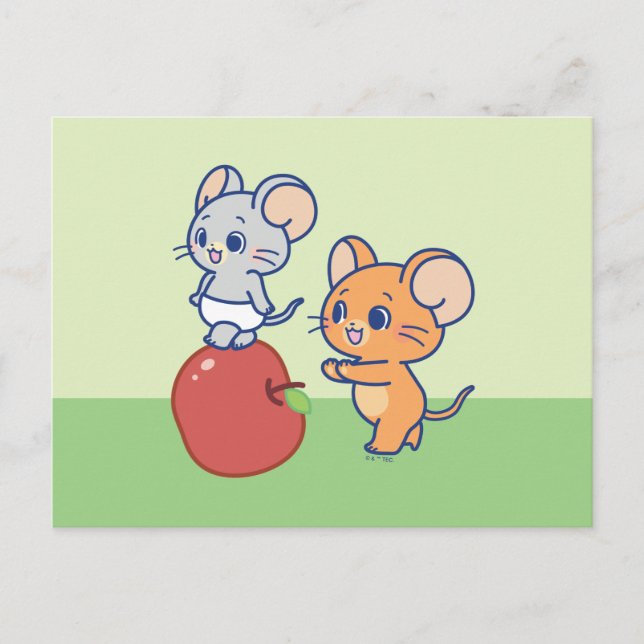 Anime Tuffy och Jerry Apple Rolling Vykort (Framsida)