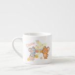 Anime Tuffy och Jerry Cheers to Cheese Espressomugg<br><div class="desc">Den här hjärteanimerade bilden fångar ett härligt ögonblick mellan Tuffy och Jerry, den älskade mössen från "Tom och Jerry". Här framställs de glatt klinkglas av juice i en skål, omgiven av bitar av utsökt ost. Tuffy har ett innehåll-leende, medan Jerry verkar glad animerad. Deras uttryck och det vibrerande färg som...</div>