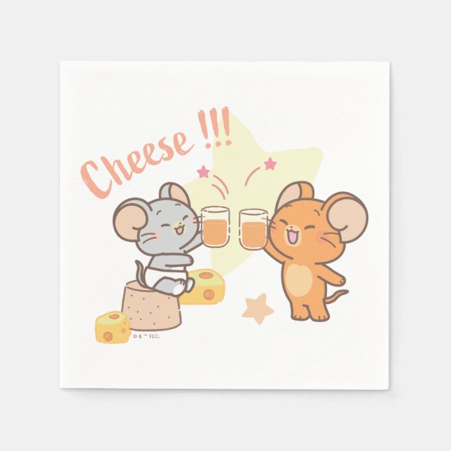 Anime Tuffy och Jerry Cheers to Cheese Pappersservett (Framsidan)