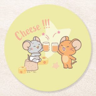 Anime Tuffy och Jerry Cheers to Cheese Underlägg Papper Rund