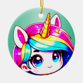 Anime Unicorn Kids Julgransprydnad Keramik