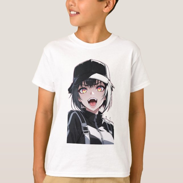 Anime Vampire Flicka T-Shirt (Framsida)
