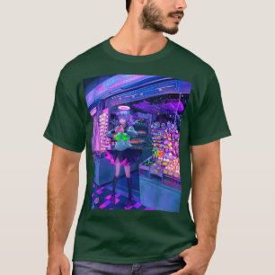 Anime Vaporwave Girl Waifu Aesthetic Japansk Otak T Shirt