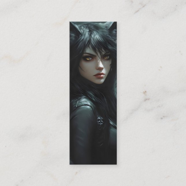 Anime Varg Girl Mini Visitkort (Framsida)