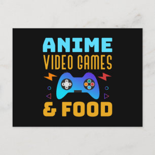 Anime, videospel och mat   Förtjusande design Vykort