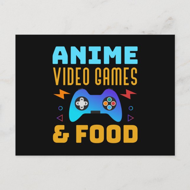 Anime, videospel och mat | Förtjusande design Vykort (Framsida)