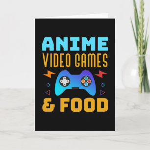 Anime, videospel och mat Härlig design Kort
