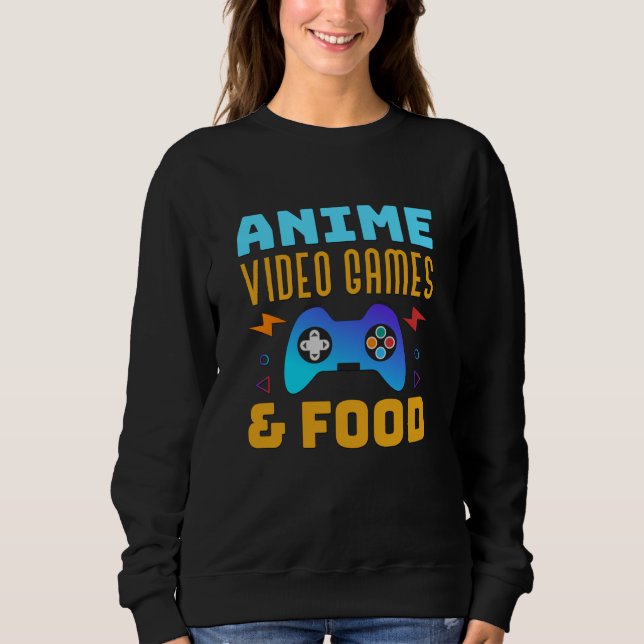 Anime, videospel och mat | Härlig design T Shirt (Framsida)