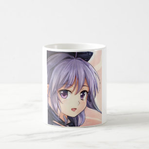 Anime violet-styrd flicka violet ögon kaffemugg