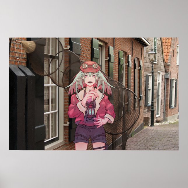 anime, VTuber, V Tuber Dutch town Poster (Framsidan)