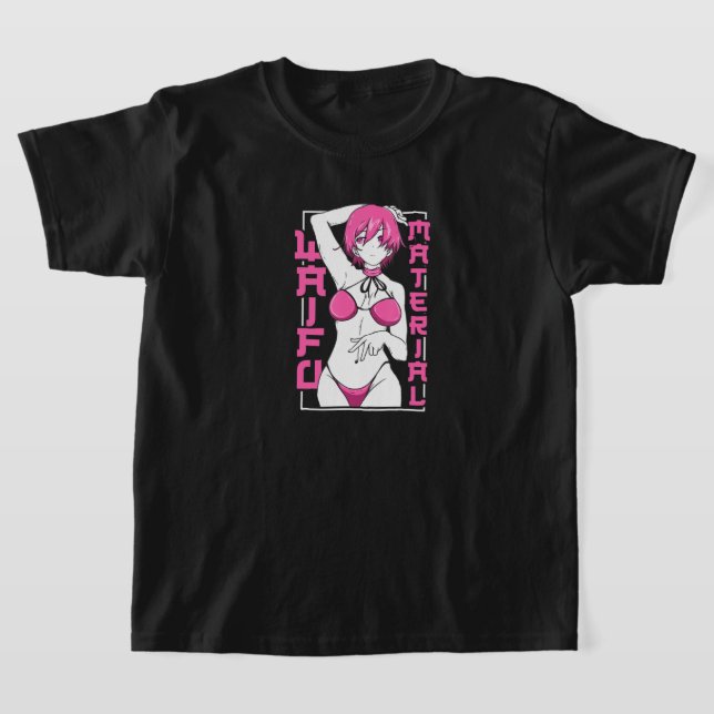 Anime Waifu-material japanska Anime Älskare T Shirt (Laydown)
