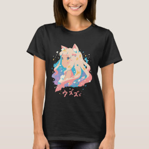 Anime Waifu Söt Anime Manga Katt Flicka Söt Retro T Shirt