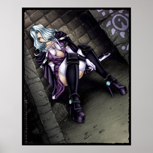 Anime Warrior Girl Poster (Framsidan)