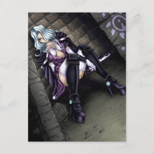 Anime Warrior Girl Vykort