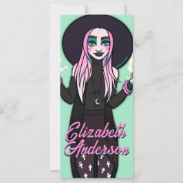Anime Witch Black Rosa Tonåring Tecknad Bookmark f