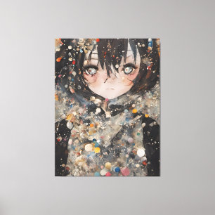 Anime Woman Collage Canvastryck