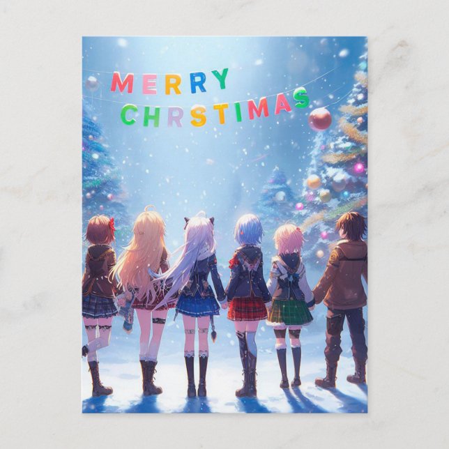 Anime Wonderland Önskemål: God jul vykort (Framsida)