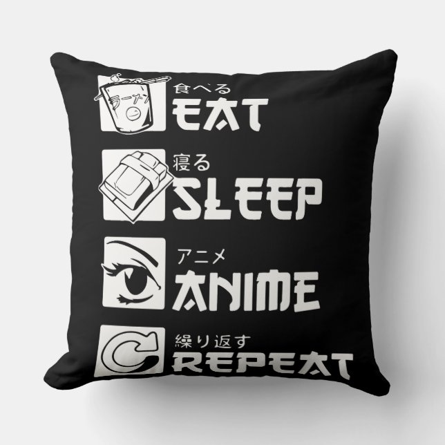 Animebesatthet: Ät, Sova, Anime, Upprepa Kudde (Framsida)