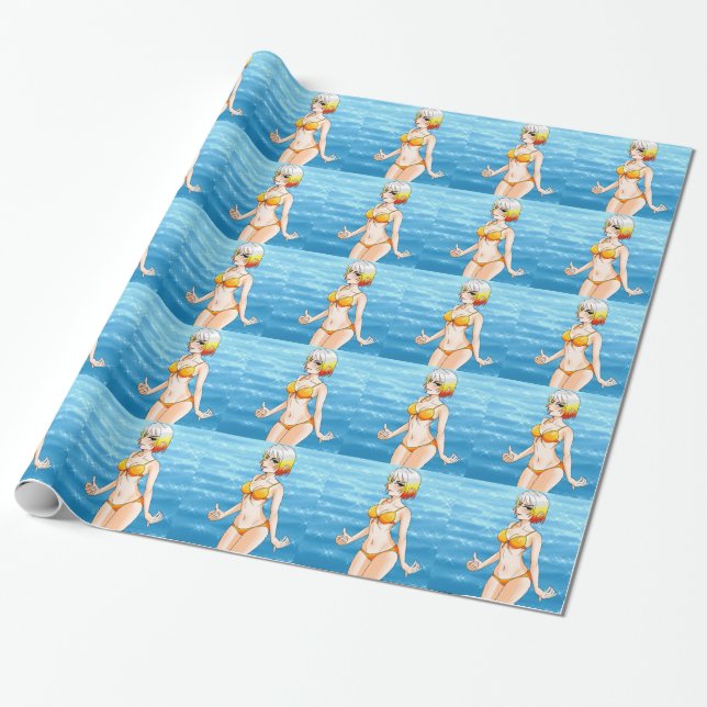 Animebikiniflicka Presentpapper (Utrullad)
