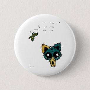 AnimeChibi kattunge och fjärilar Knapp