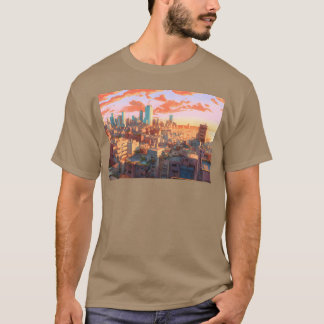 Animeel Aviv En Dynamisk Animeinspirerad Stadsmilj T Shirt