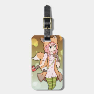 Animeflicka i räven Cosplay Bagagebricka