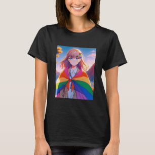 Animeflicka med LGBTQIA+-cape T Shirt