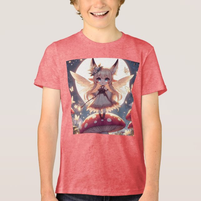 Animeflicka Pixie Hippie Måne Älva T Shirt (Framsida)