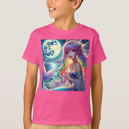 Animeflicka som sjunger månljus pixie regnbåge sjö t shirt