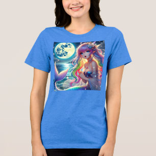 Animeflicka som sjunger månljus pixie regnbåge sjö t shirt