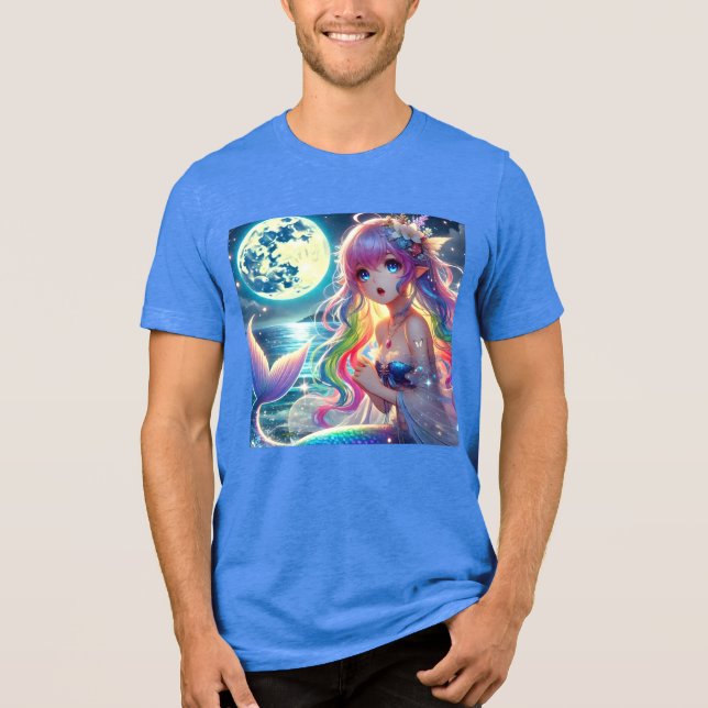 Animeflicka som sjunger månljus pixie regnbåge sjö t shirt (Framsida)